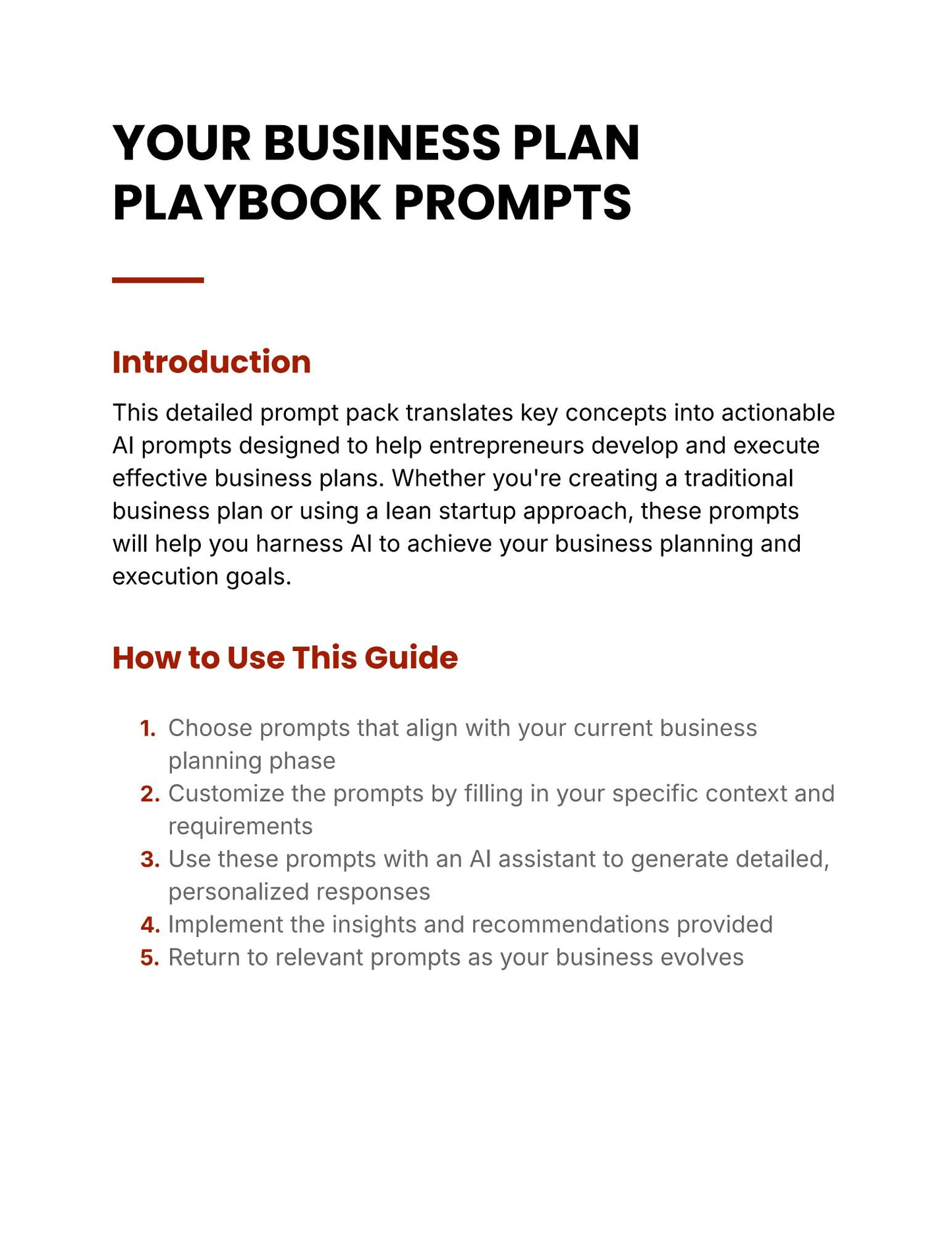 Your Business Plan Playbook - Bundle