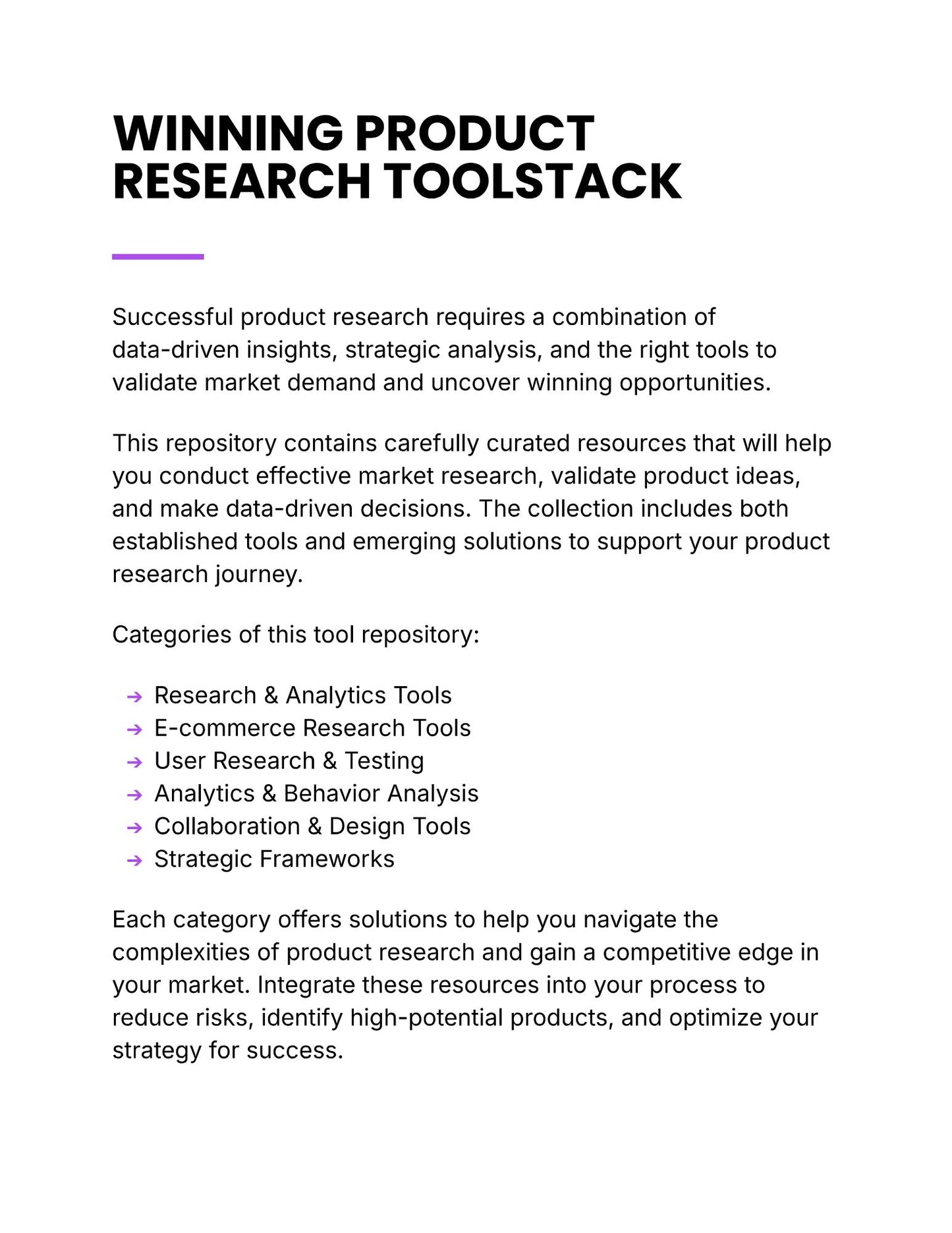 Winning Product Research - Bundle