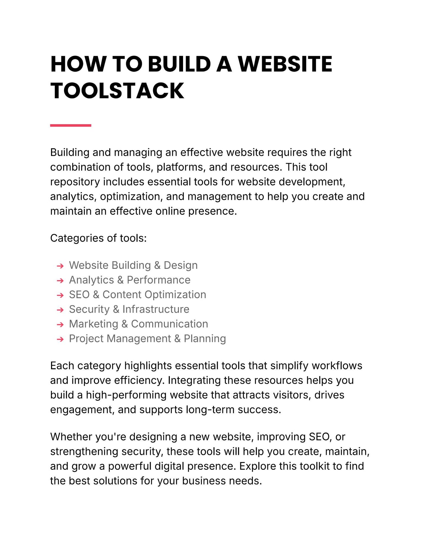 How to Build a Website - Bundle
